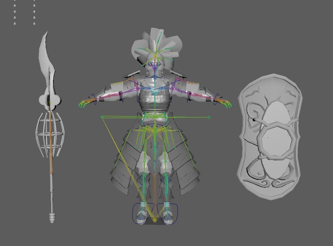 Bread knight  Low-poly 3D model_16