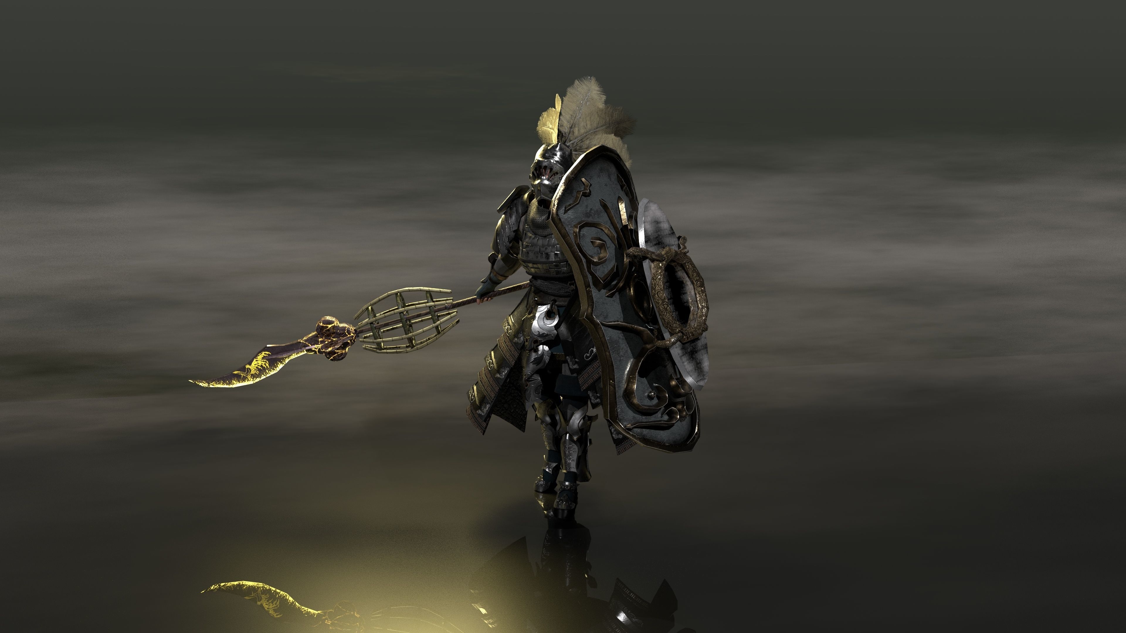 Bread knight  Low-poly 3D model_8