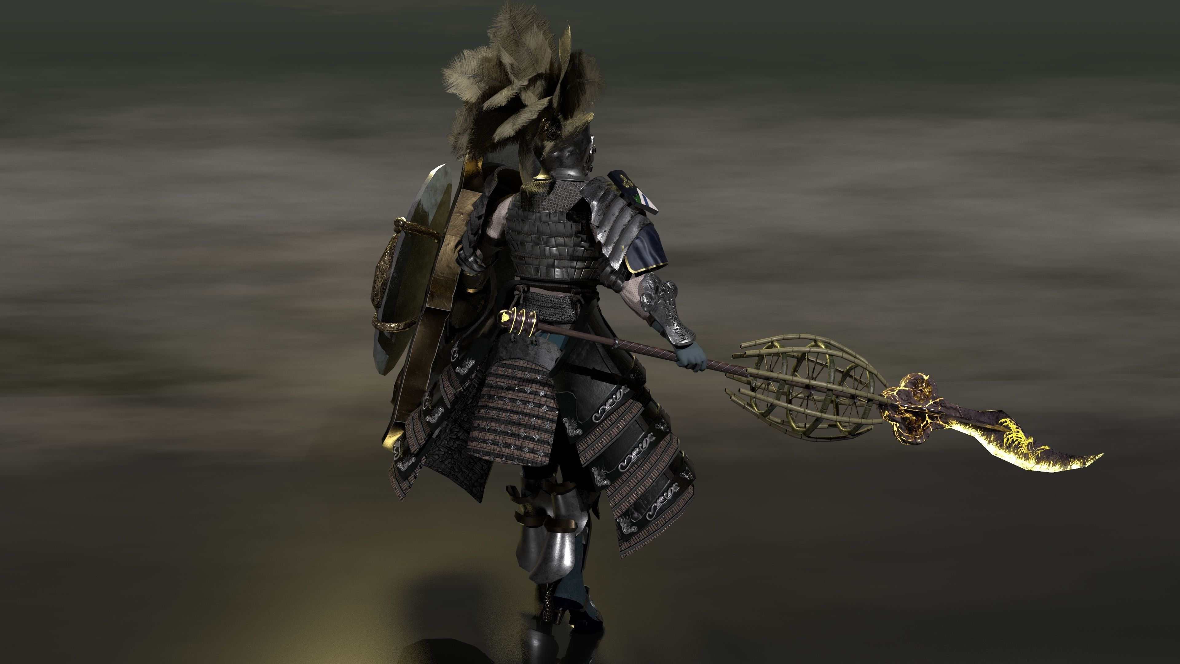 Bread knight  Low-poly 3D model_6