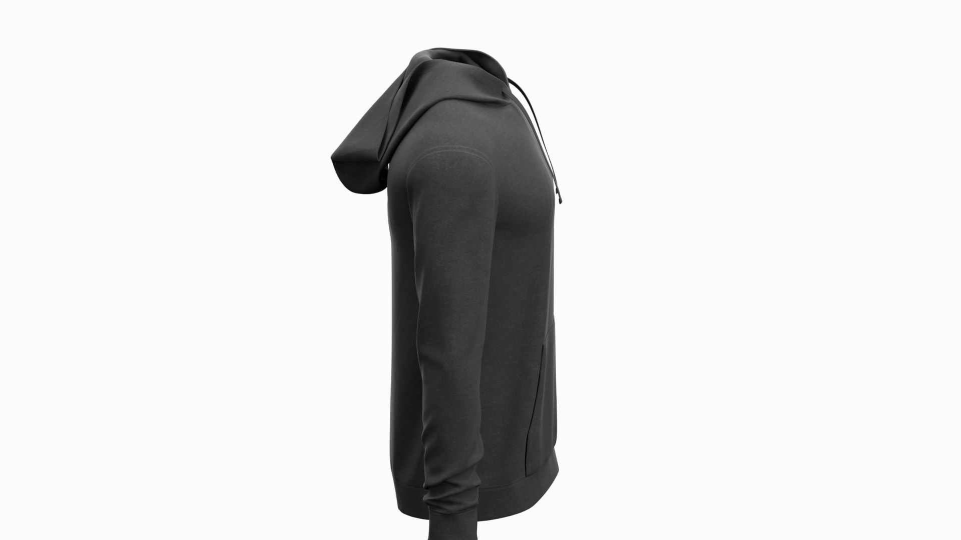 Black hoodie 3D model 3D model_3