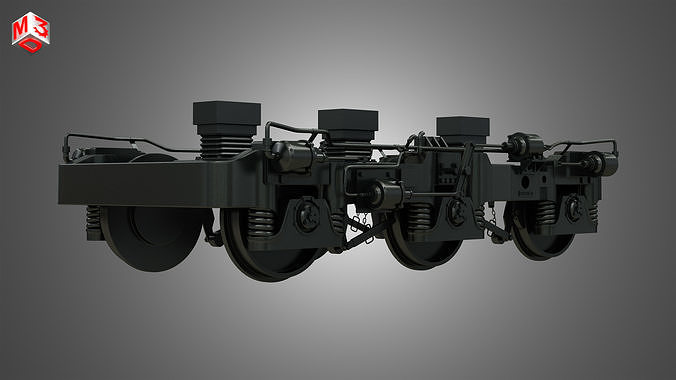 Locomotive 3-Axle Trucks - HiAd Truck 3D model