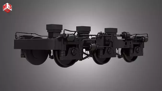 Locomotive 3-Axle Trucks - HiAd Truck 3D model