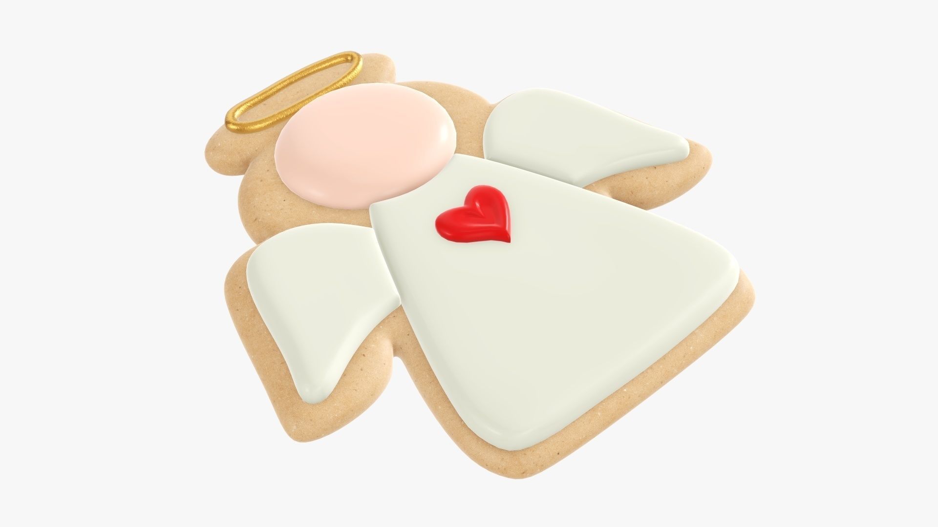 Cookie Christmas angel 3D model_1
