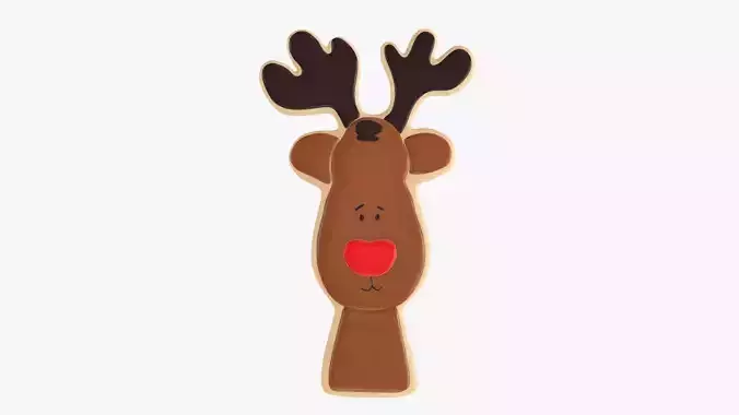Deer Christmas cookie 3D model