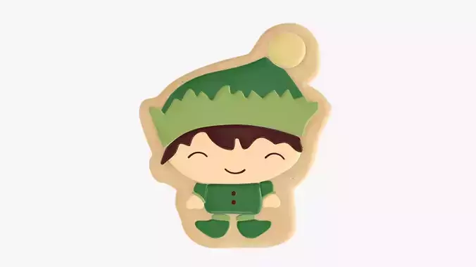 Elf Christmas cookie 3D model