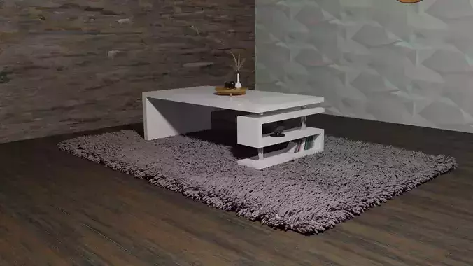 Table coffee with bookshelf