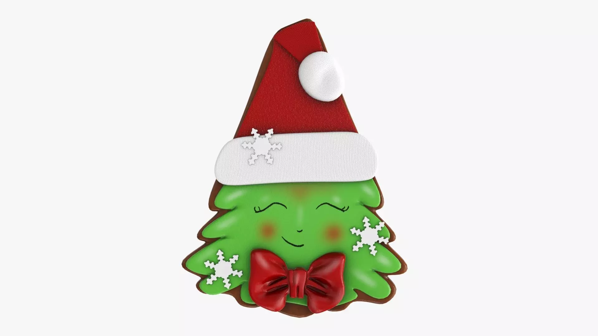 Fir tree Christmas cookie 01 3D model