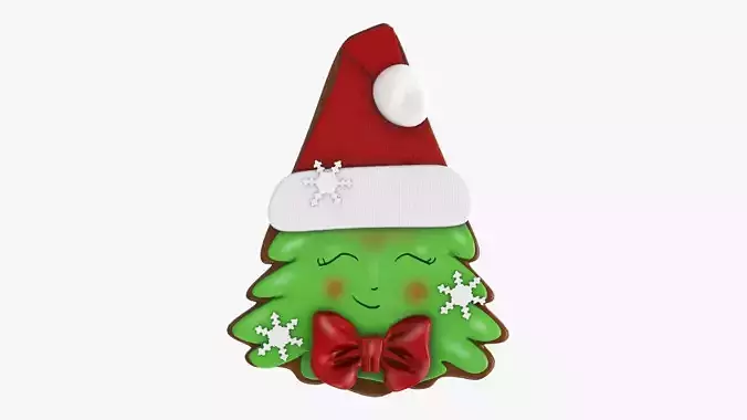 Fir tree Christmas cookie 01 3D model