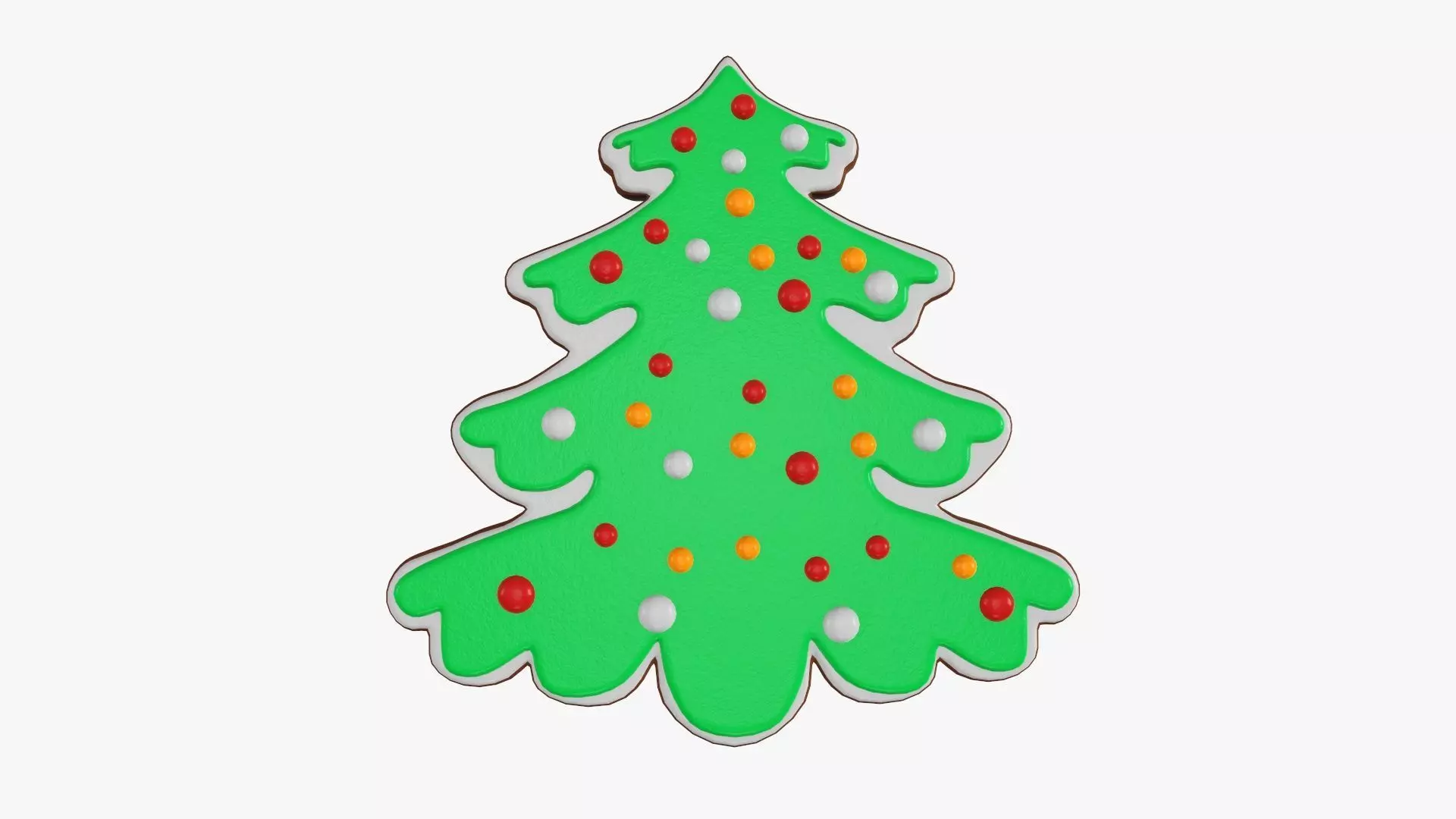 Fir tree Christmas cookie 02 3D model_0