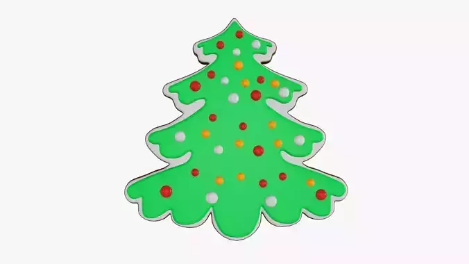 Fir tree Christmas cookie 02 3D model