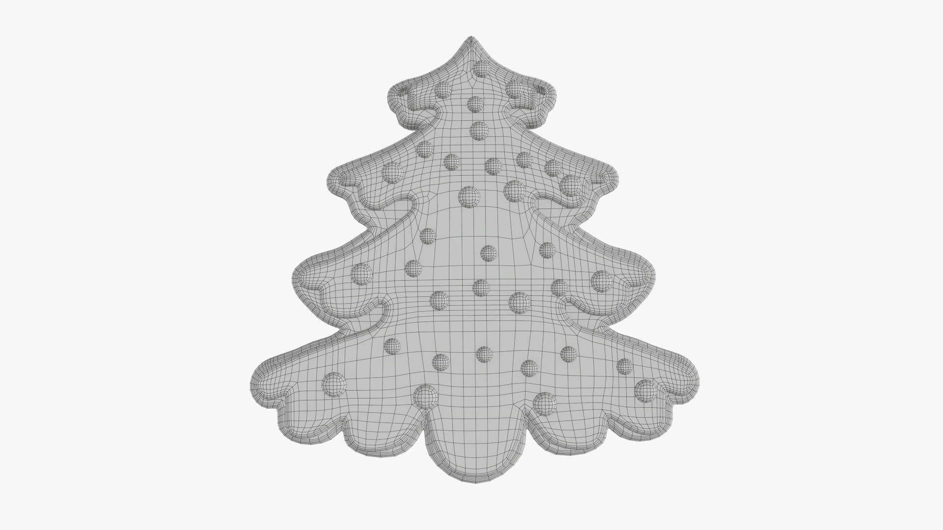 Fir tree Christmas cookie 02 3D model_5
