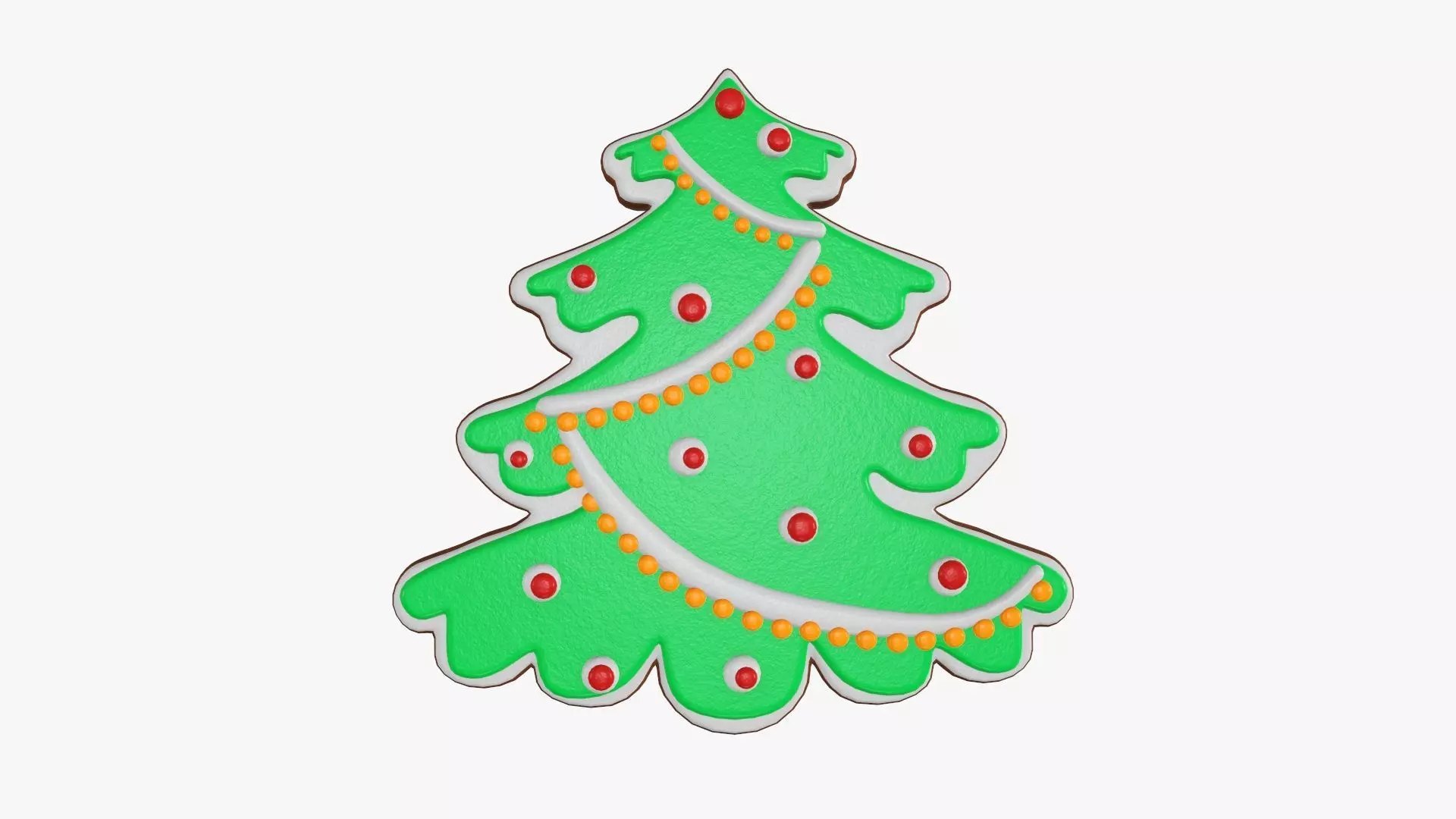 Fir tree Christmas cookie 03 3D model_0