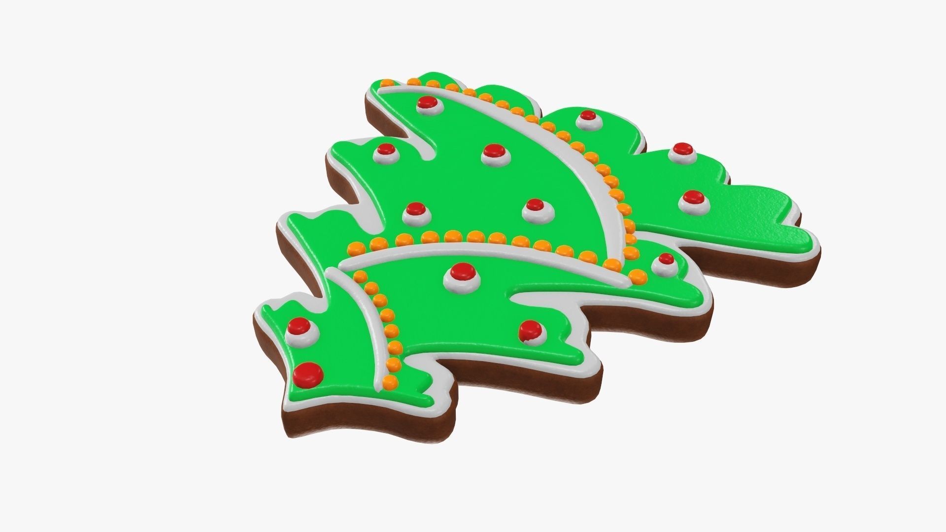 Fir tree Christmas cookie 03 3D model_2
