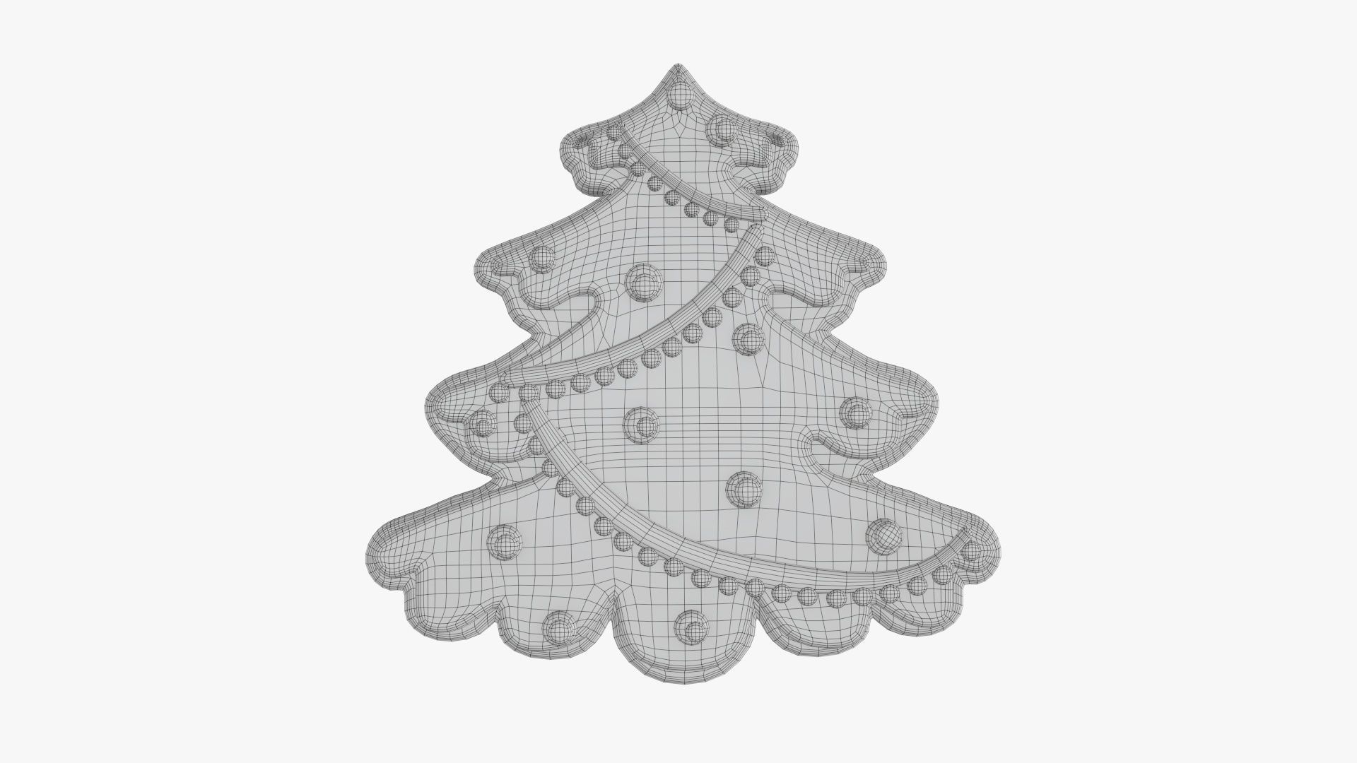 Fir tree Christmas cookie 03 3D model_5