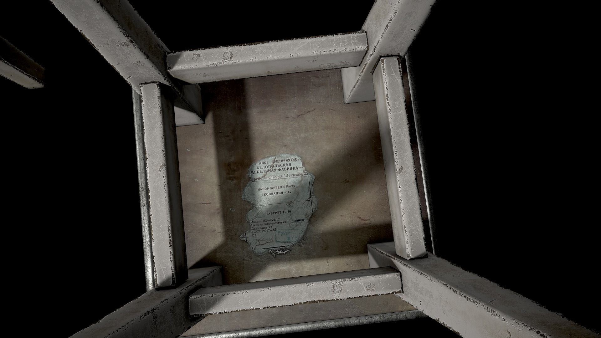 Old stool Low-poly 3D model_5