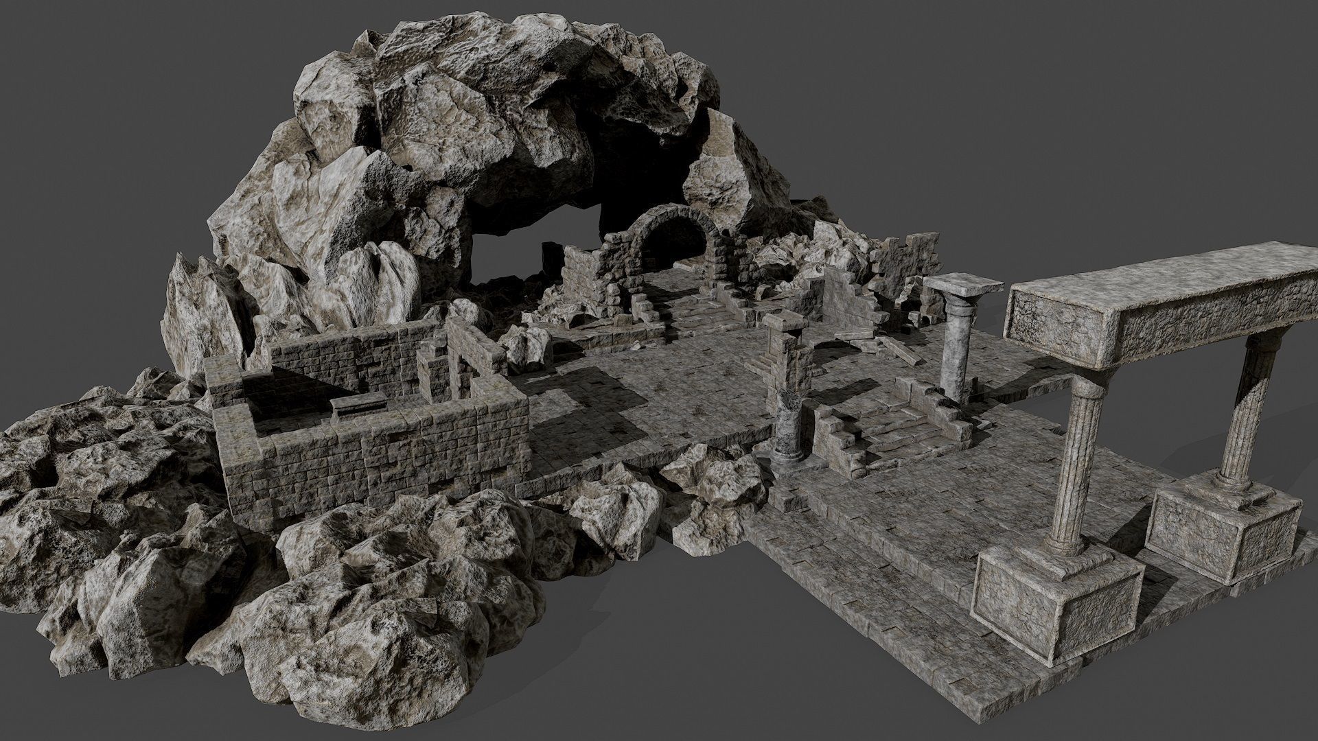 Ancient Ruins Pack Low-poly 3D model_2