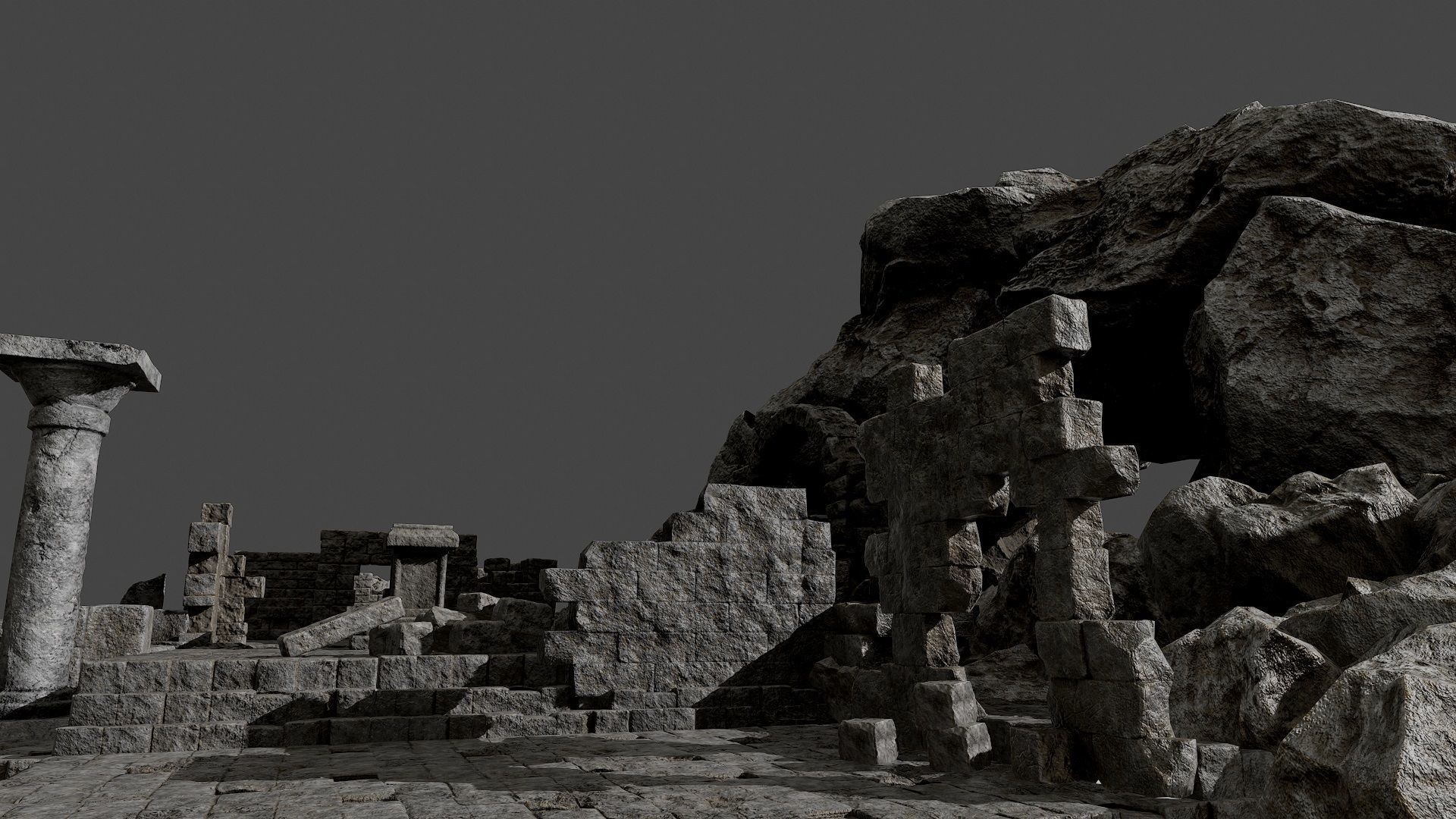 Ancient Ruins Pack Low-poly 3D model_6