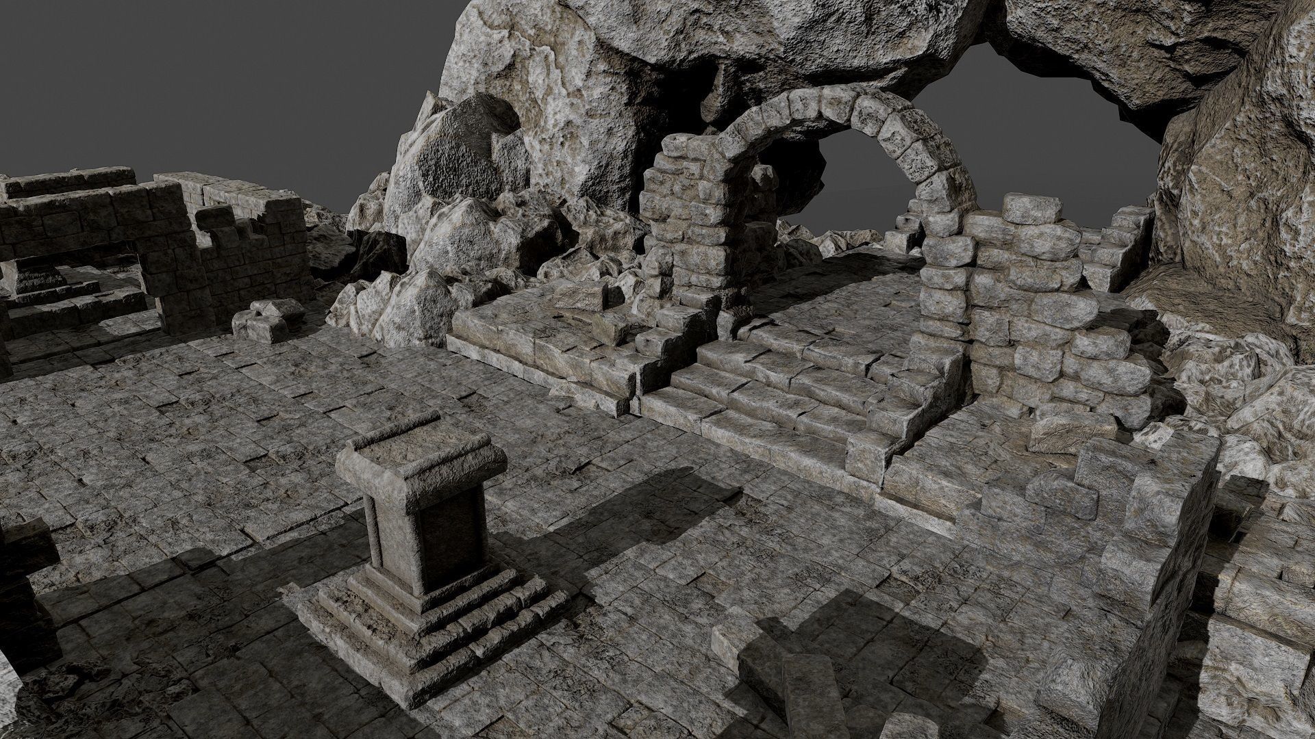 Ancient Ruins Pack Low-poly 3D model_5