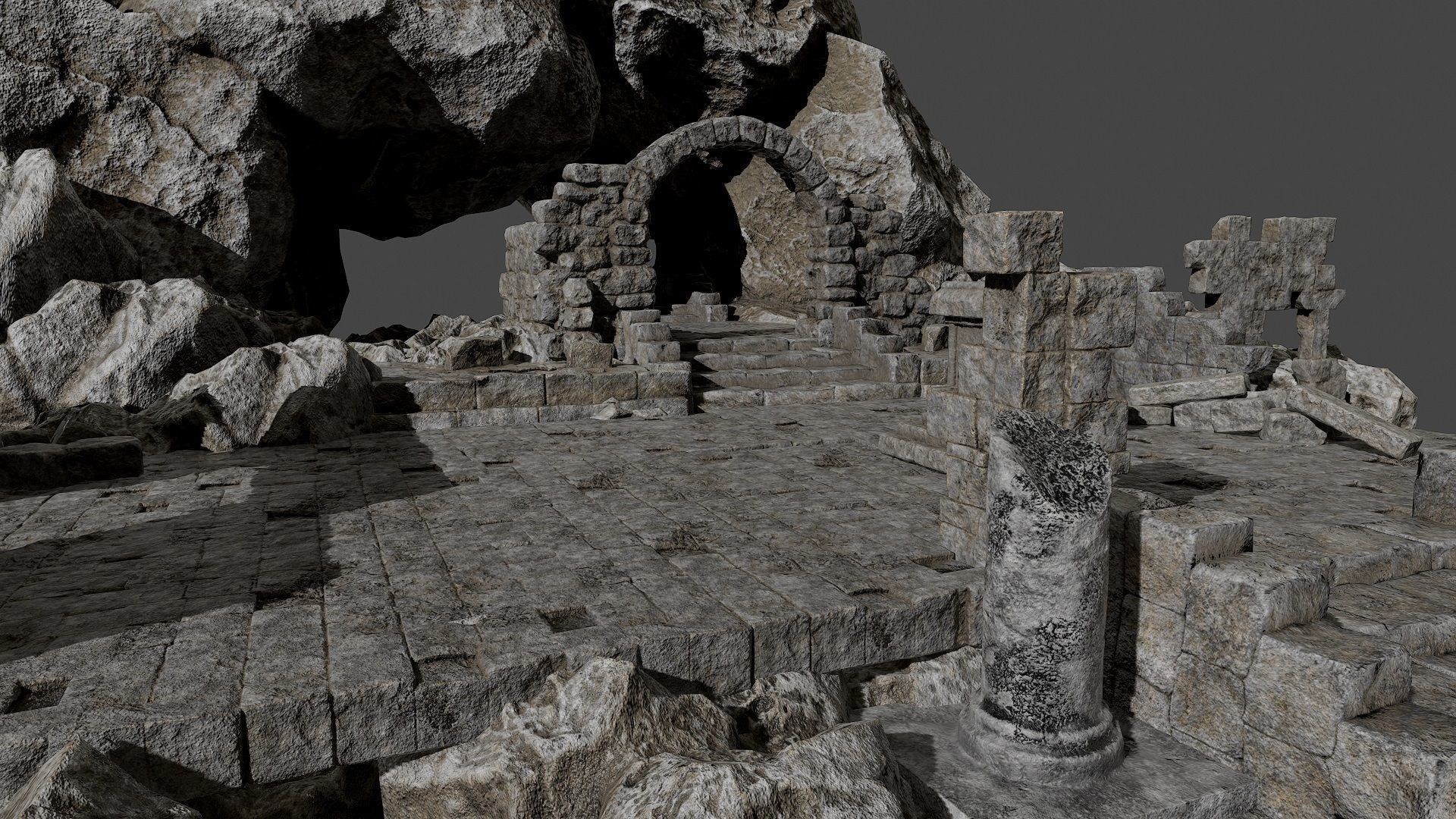 Ancient Ruins Pack Low-poly 3D model_3