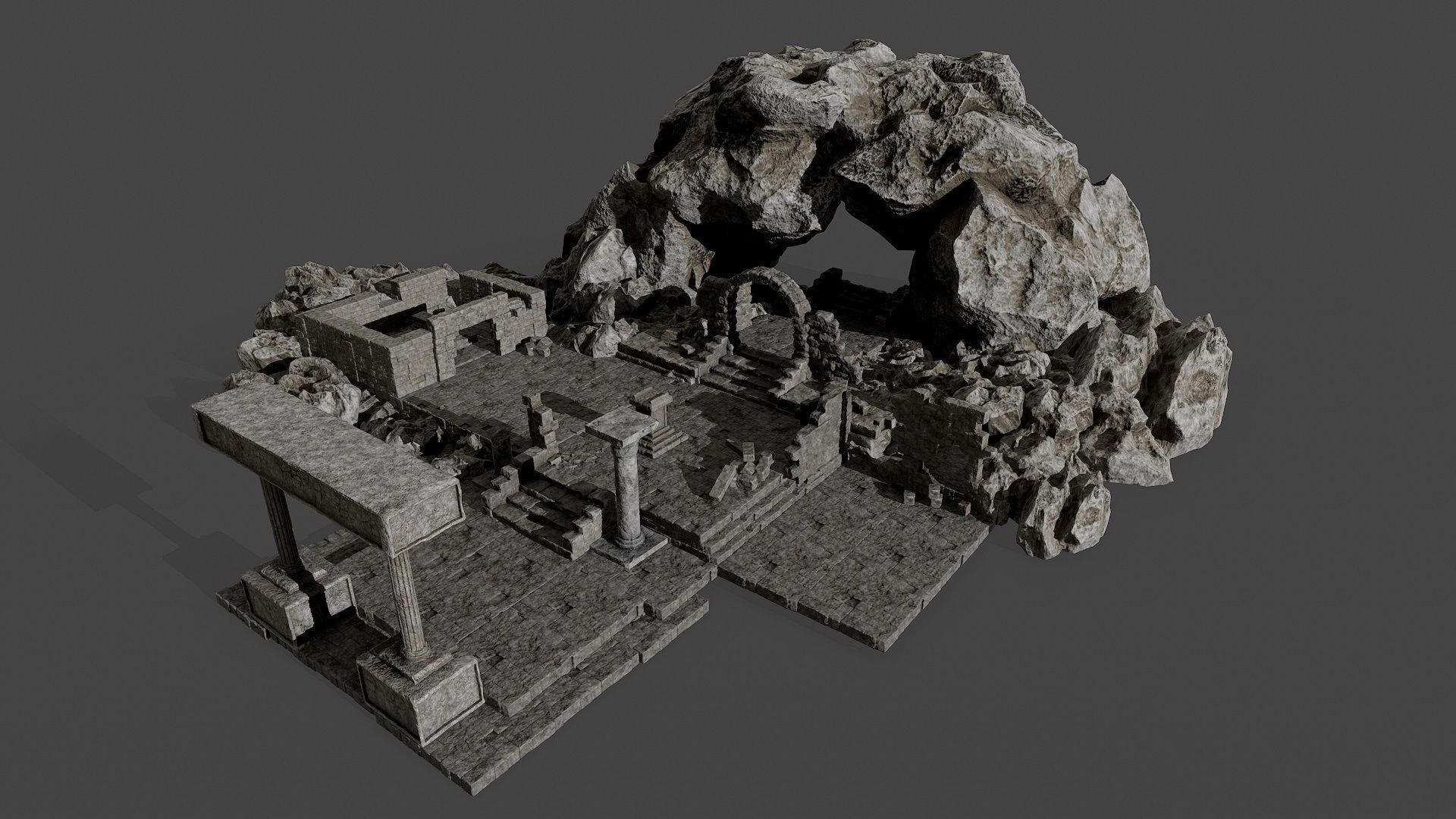 Ancient Ruins Pack Low-poly 3D model_1