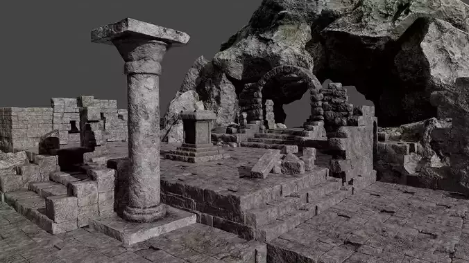 Ancient Ruins Pack Low-poly 3D model