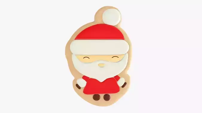 Santa Claus Christmas cookie 3D model