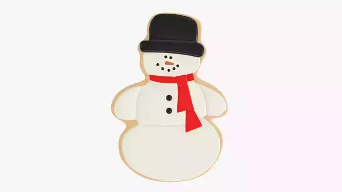 Snowman Christmas cookie 3D model