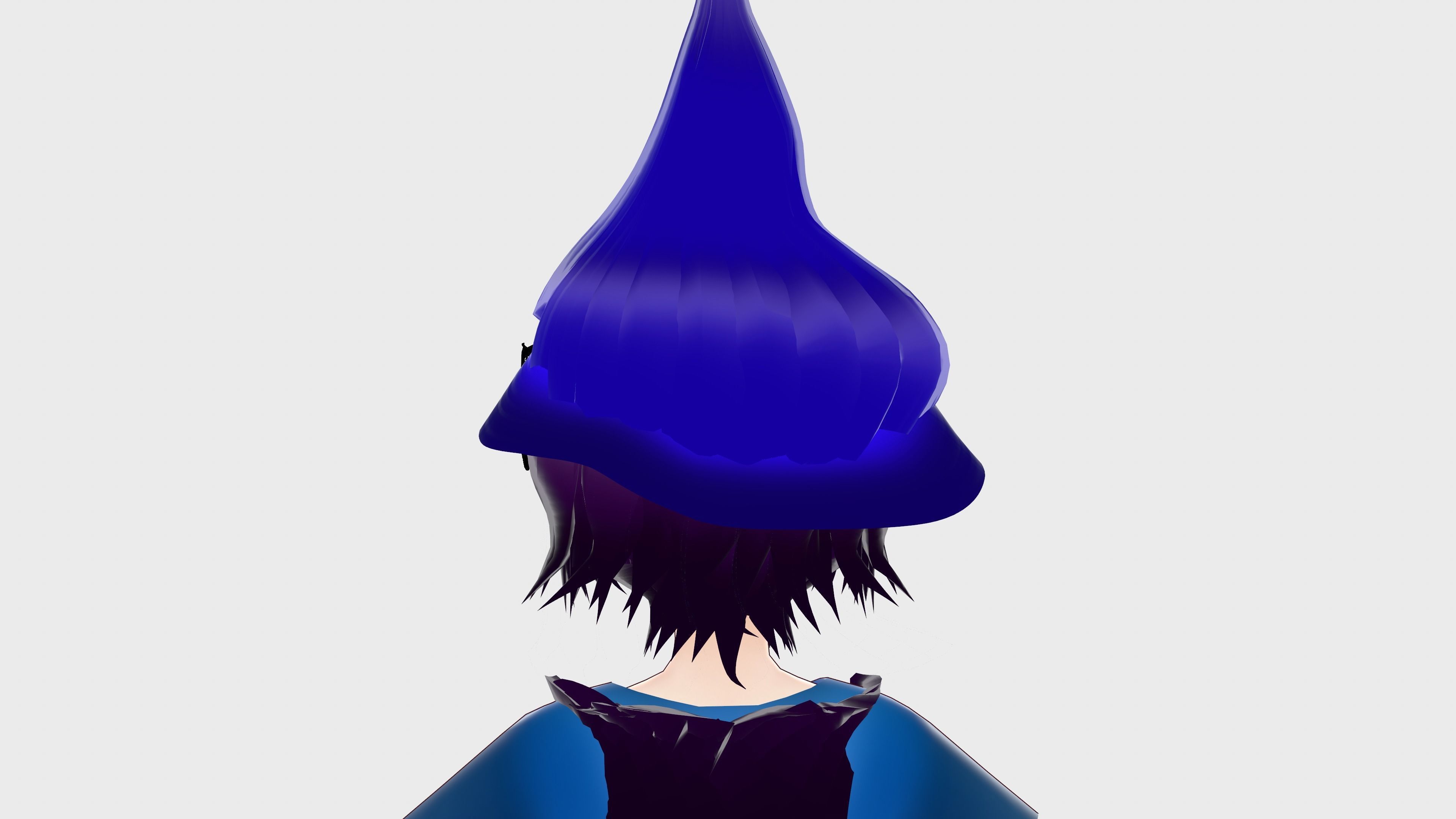 WITCH 3D MODEL ANIME CHARACTER KIRA T-POSE SHAPE KEYS Low-poly Low-poly 3D model_9