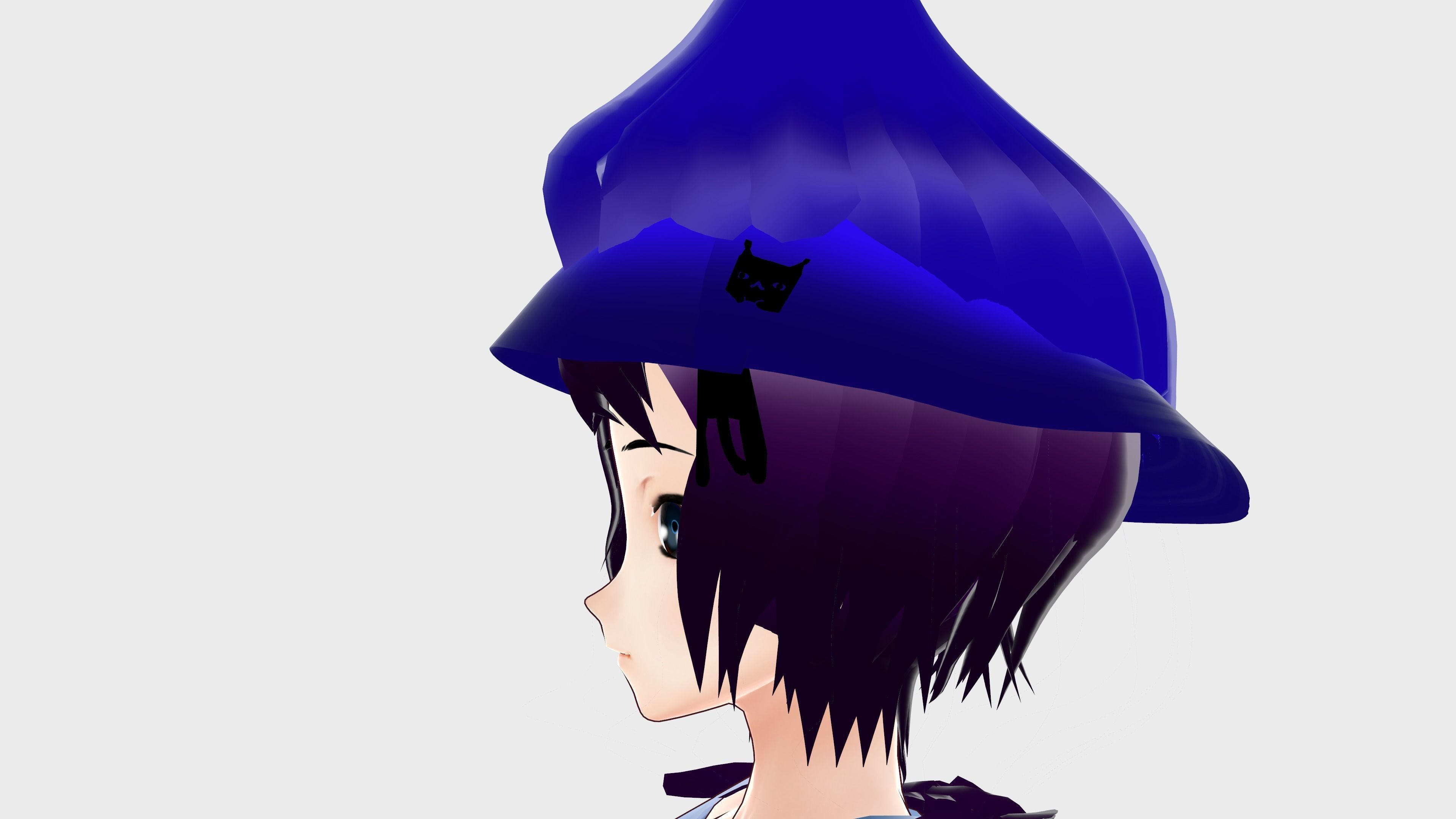 WITCH 3D MODEL ANIME CHARACTER KIRA T-POSE SHAPE KEYS Low-poly Low-poly 3D model_12