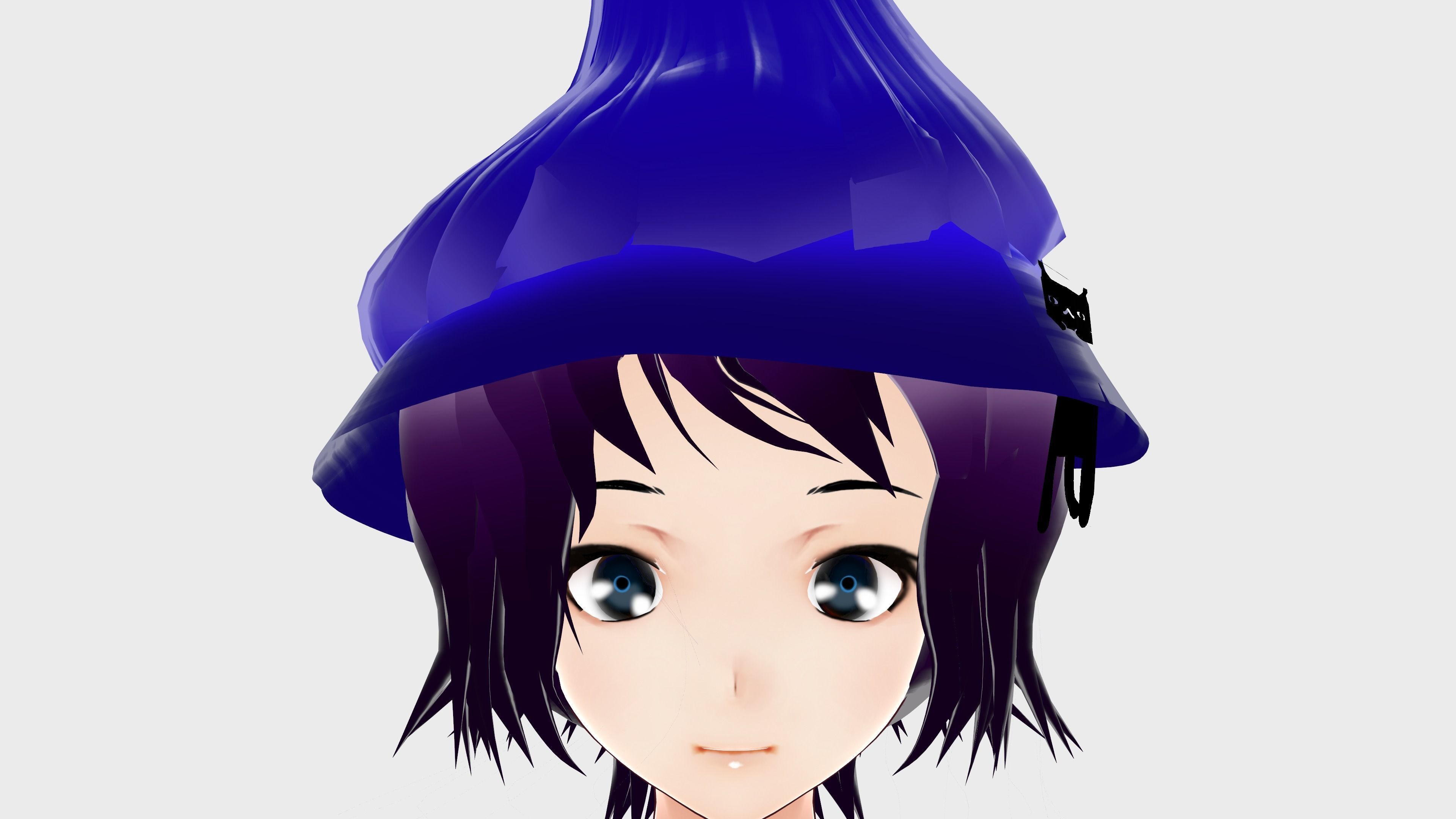 WITCH 3D MODEL ANIME CHARACTER KIRA T-POSE SHAPE KEYS Low-poly Low-poly 3D model_10