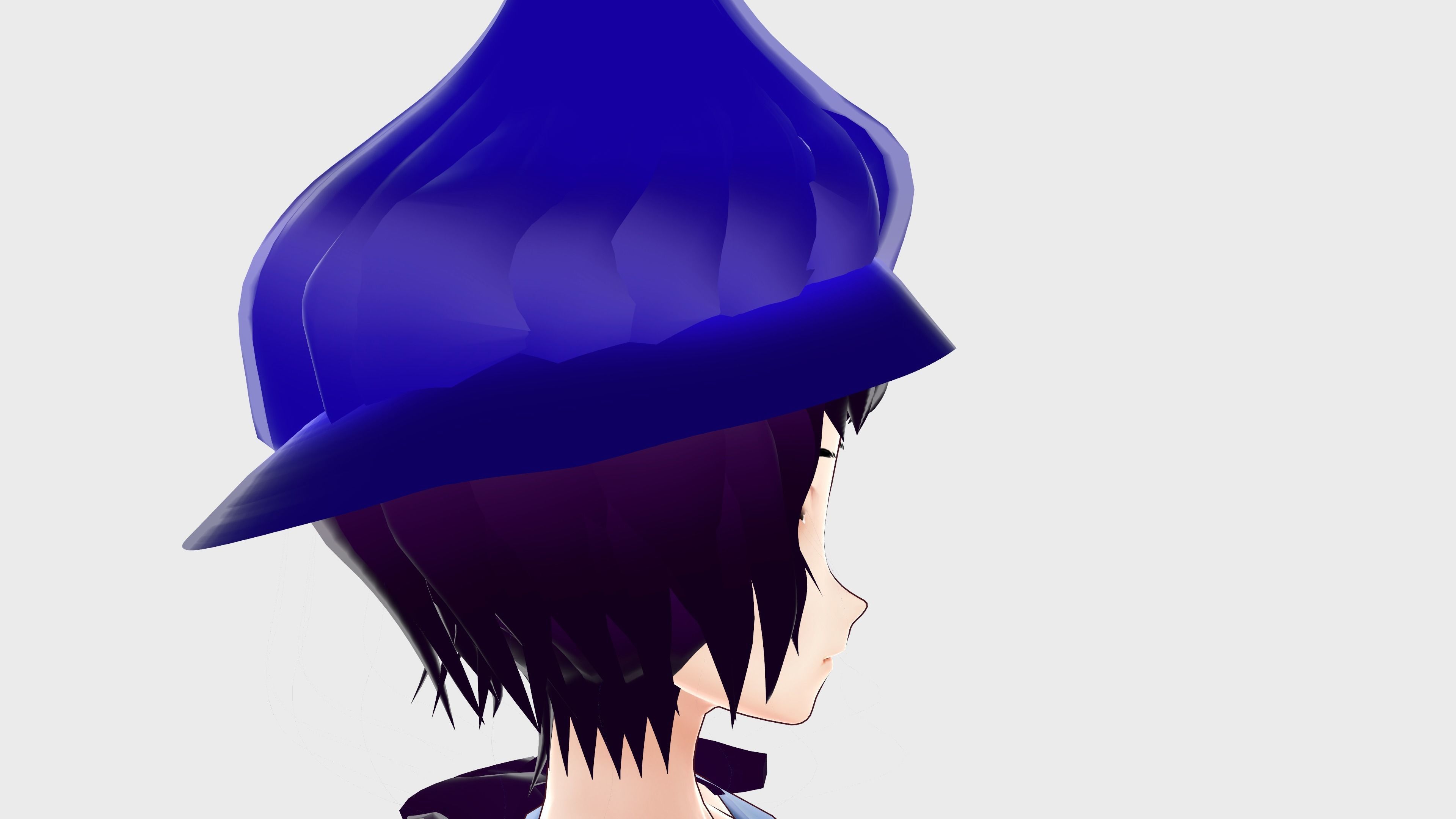 WITCH 3D MODEL ANIME CHARACTER KIRA T-POSE SHAPE KEYS Low-poly Low-poly 3D model_11