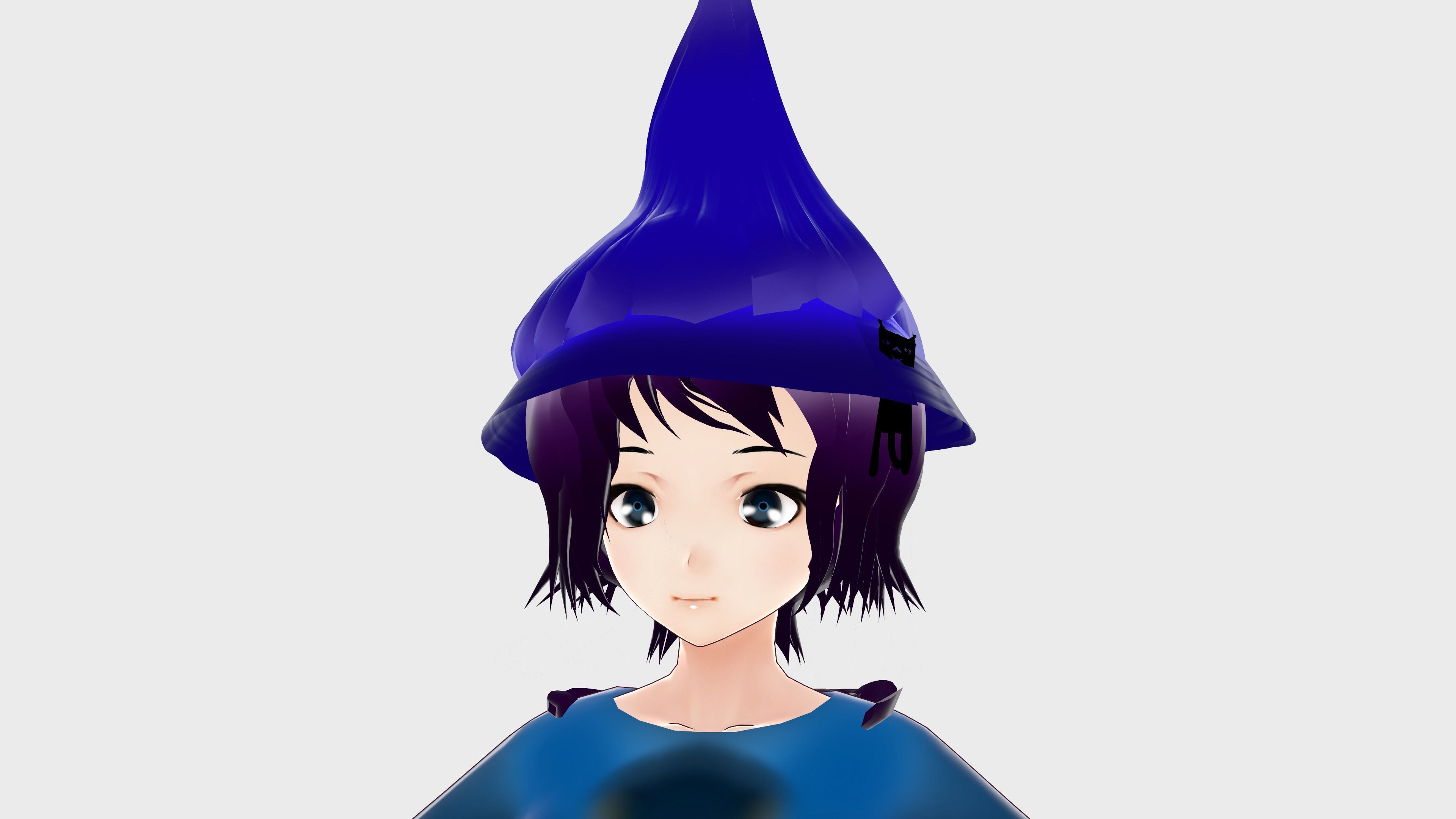 WITCH 3D MODEL ANIME CHARACTER KIRA T-POSE SHAPE KEYS Low-poly Low-poly 3D model_8
