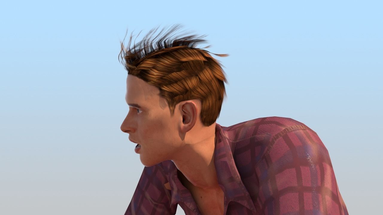 Full Rigged Rider with Motorbike Model 3D model_21