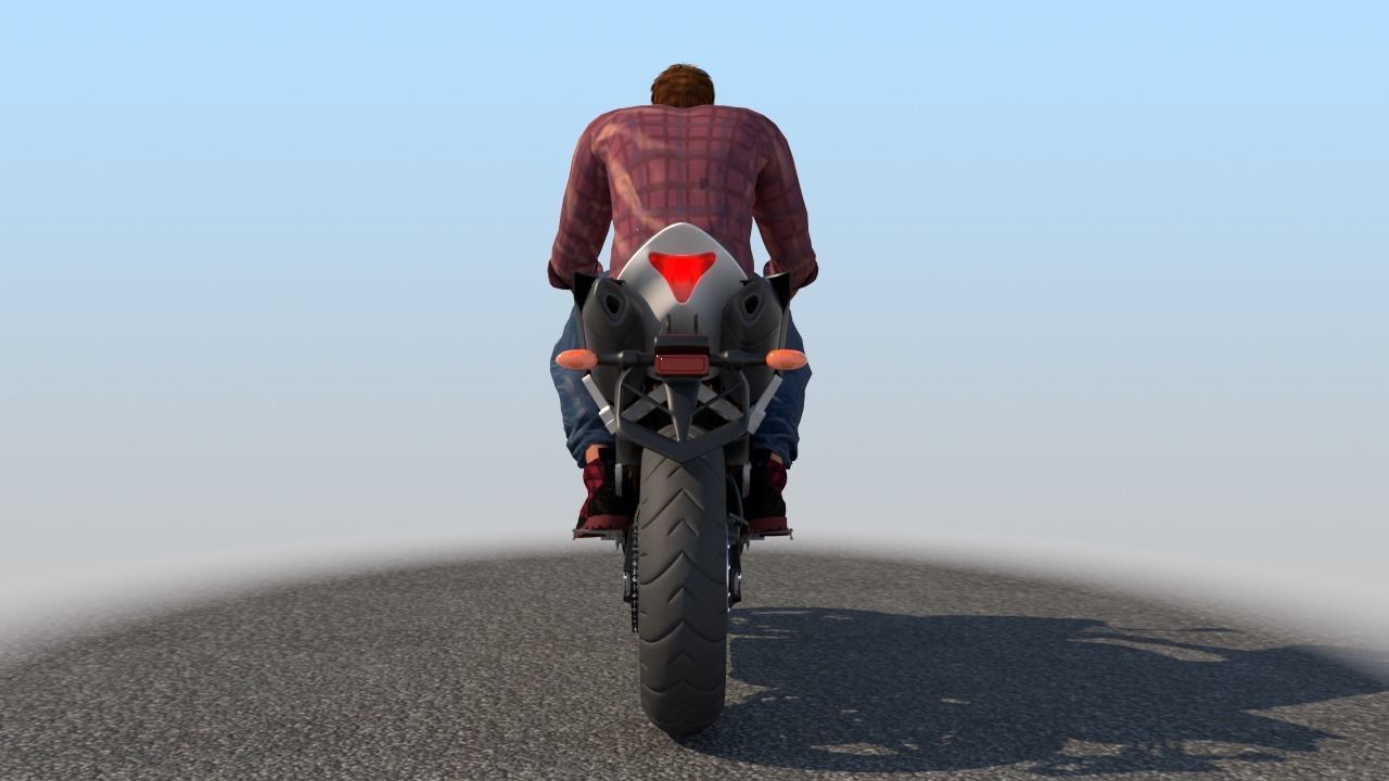 Full Rigged Rider with Motorbike Model 3D model_20