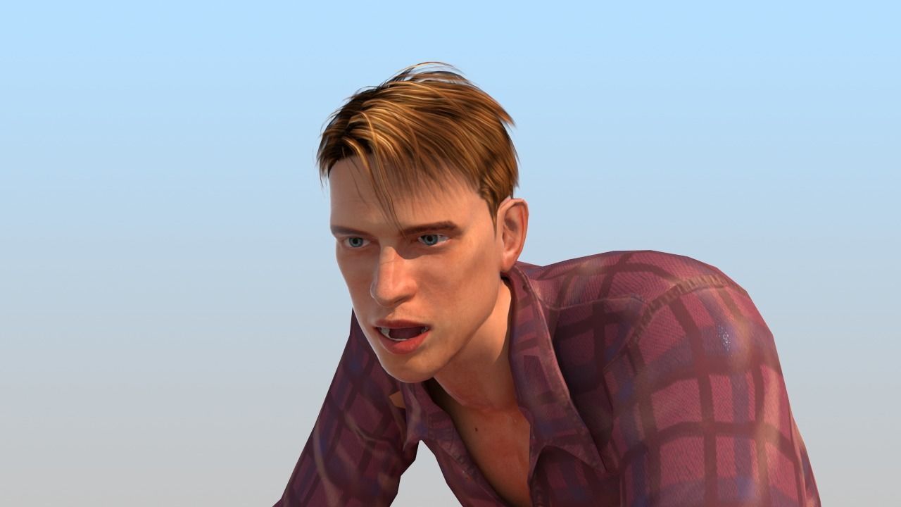 Full Rigged Rider with Motorbike Model 3D model_23