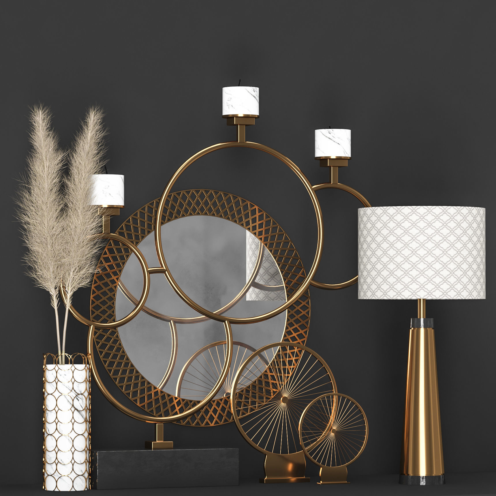 decorative set 3D model_1