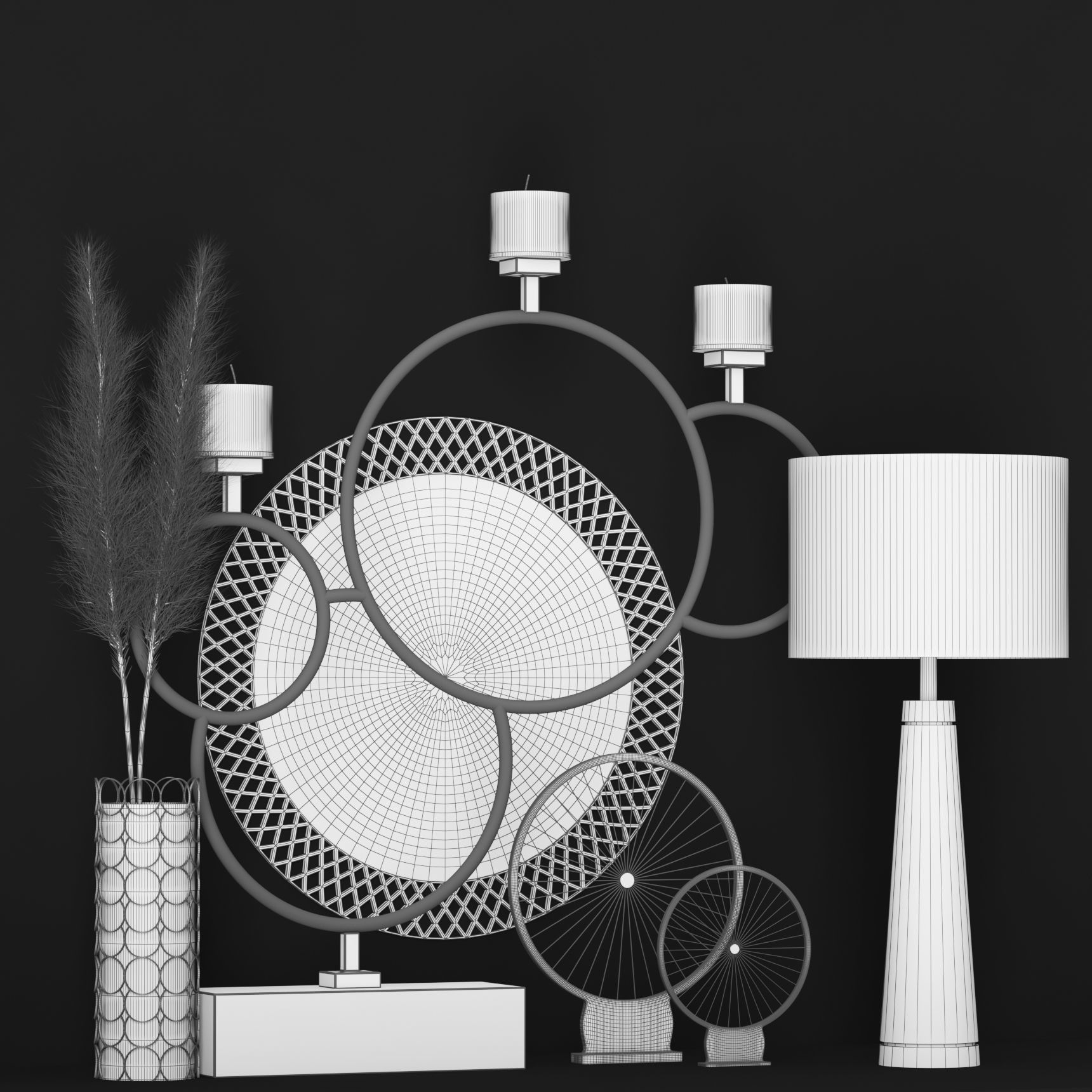 decorative set 3D model_2