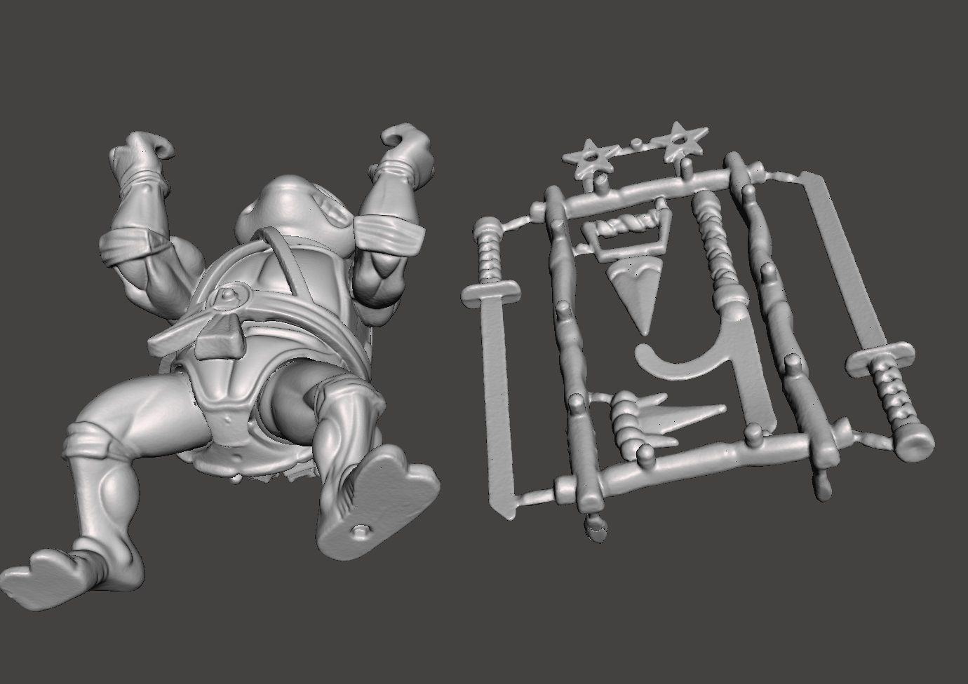 LEONARDO VINTAGE TMNT TEENAGE MUTANT NINJA TURTLES COMPLET 3D print model_5