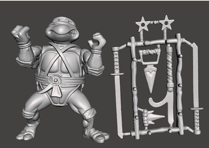 LEONARDO VINTAGE TMNT TEENAGE MUTANT NINJA TURTLES COMPLET 3D print model