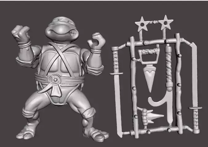LEONARDO VINTAGE TMNT TEENAGE MUTANT NINJA TURTLES COMPLET 3D print model