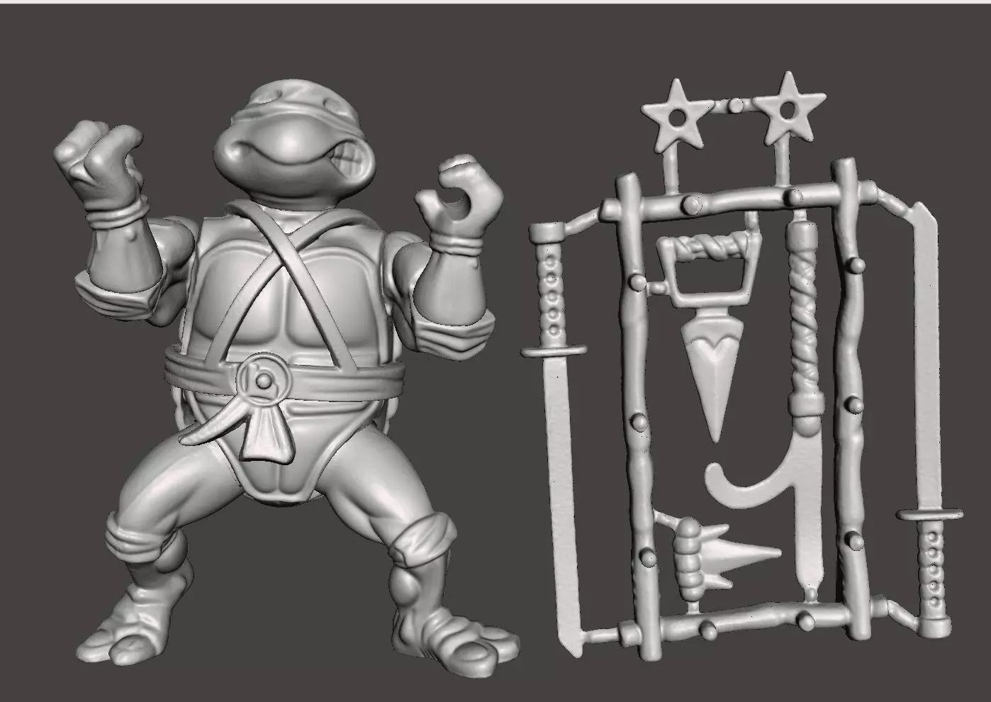 LEONARDO VINTAGE TMNT TEENAGE MUTANT NINJA TURTLES COMPLET 3D print model_0