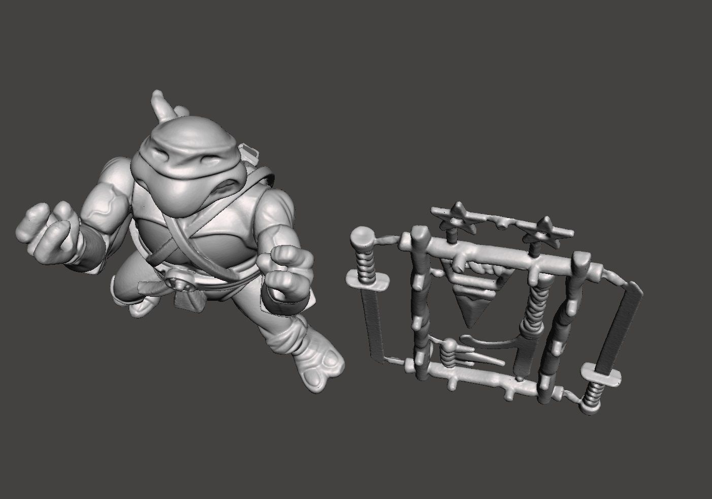 LEONARDO VINTAGE TMNT TEENAGE MUTANT NINJA TURTLES COMPLET 3D print model_4