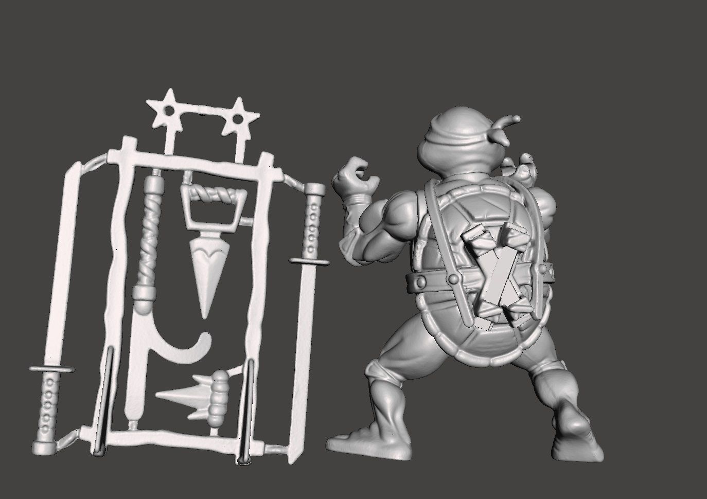 LEONARDO VINTAGE TMNT TEENAGE MUTANT NINJA TURTLES COMPLET 3D print model_2