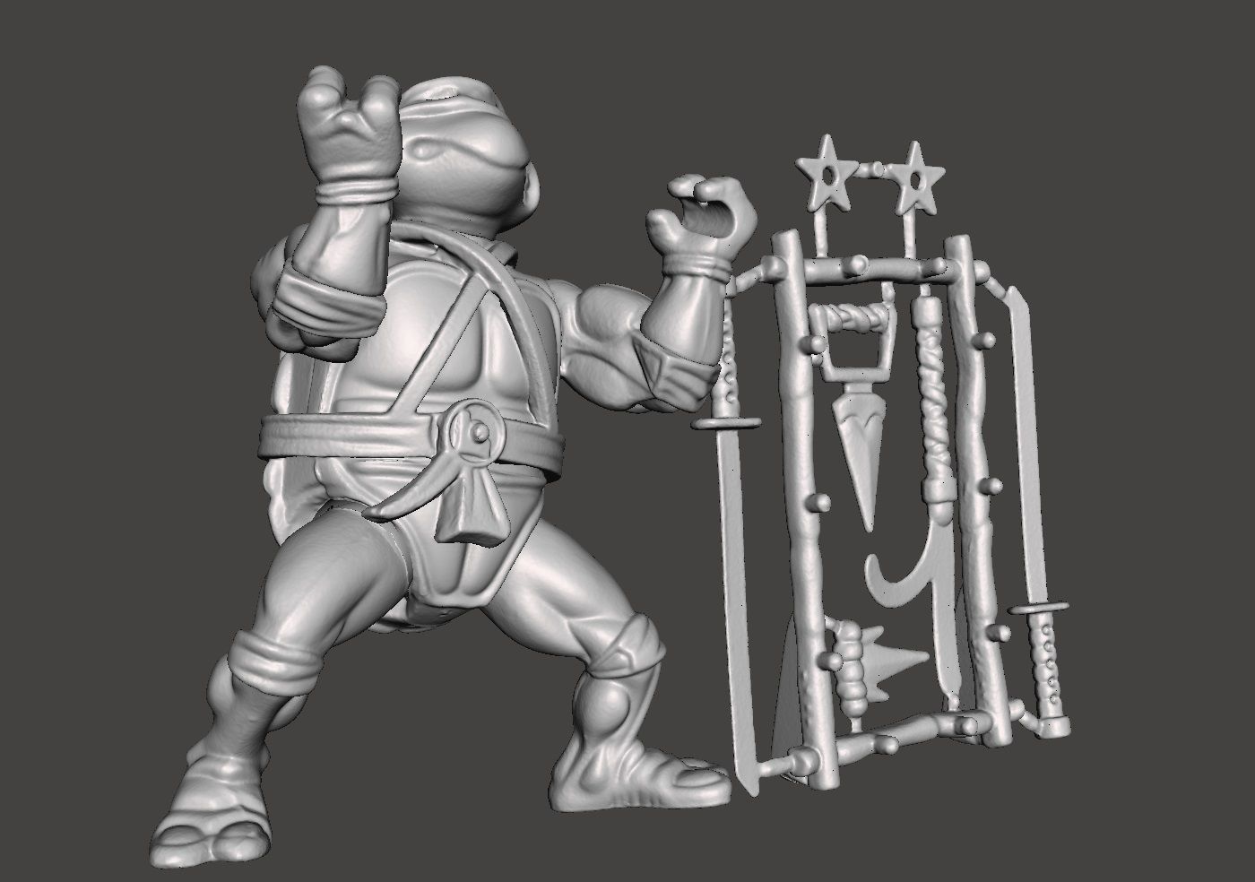 LEONARDO VINTAGE TMNT TEENAGE MUTANT NINJA TURTLES COMPLET 3D print model_3