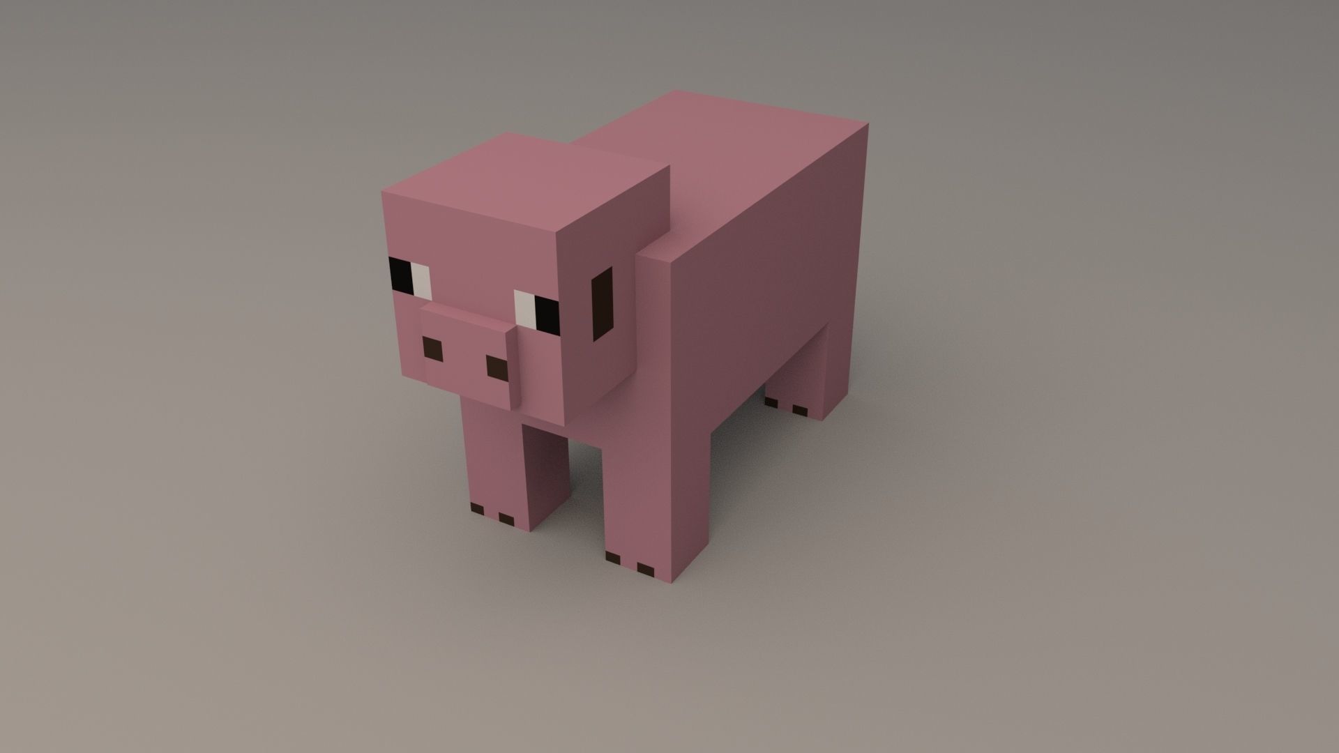 Minecraft Pig Low-poly 3D model Free - With Rigged Free low-poly 3D model_1