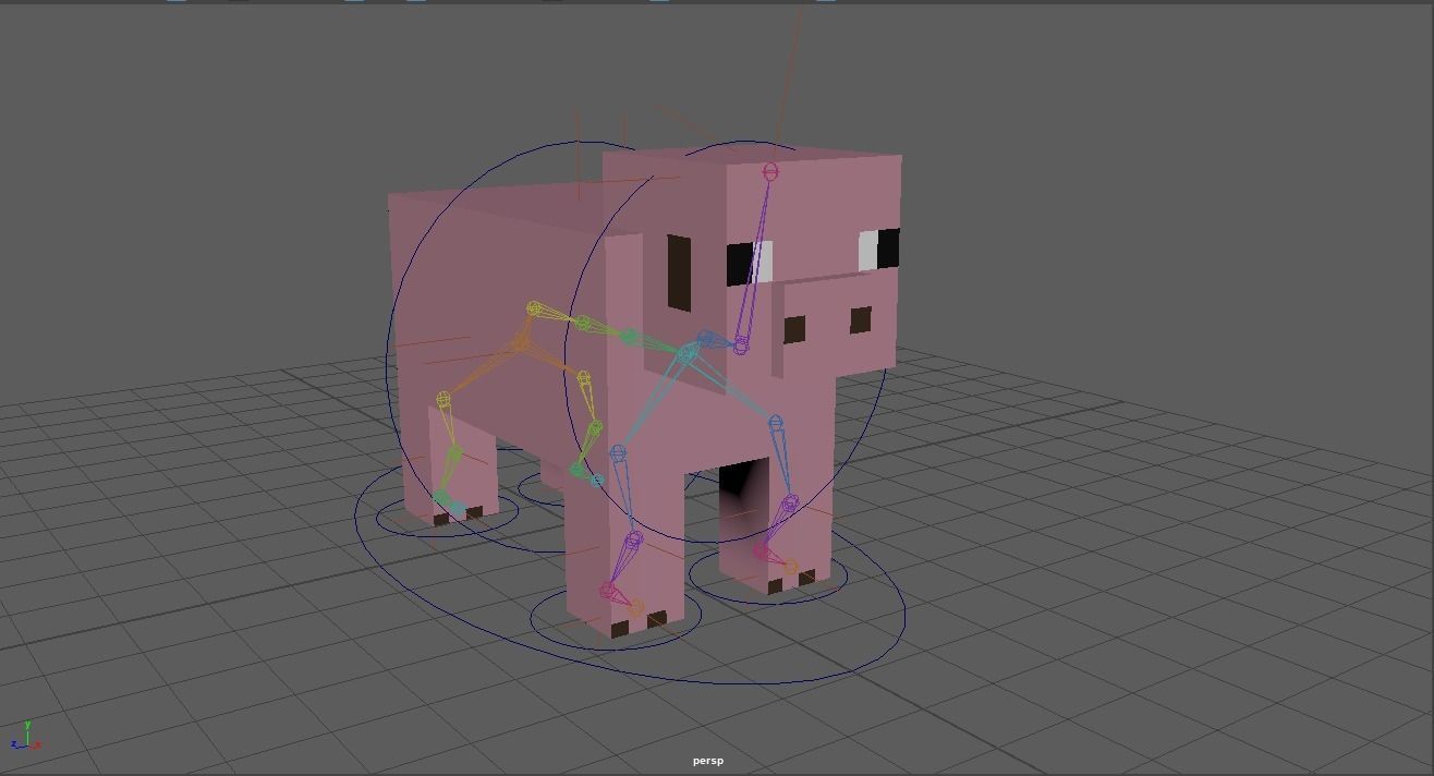 Minecraft Pig Low-poly 3D model Free - With Rigged Free low-poly 3D model_3