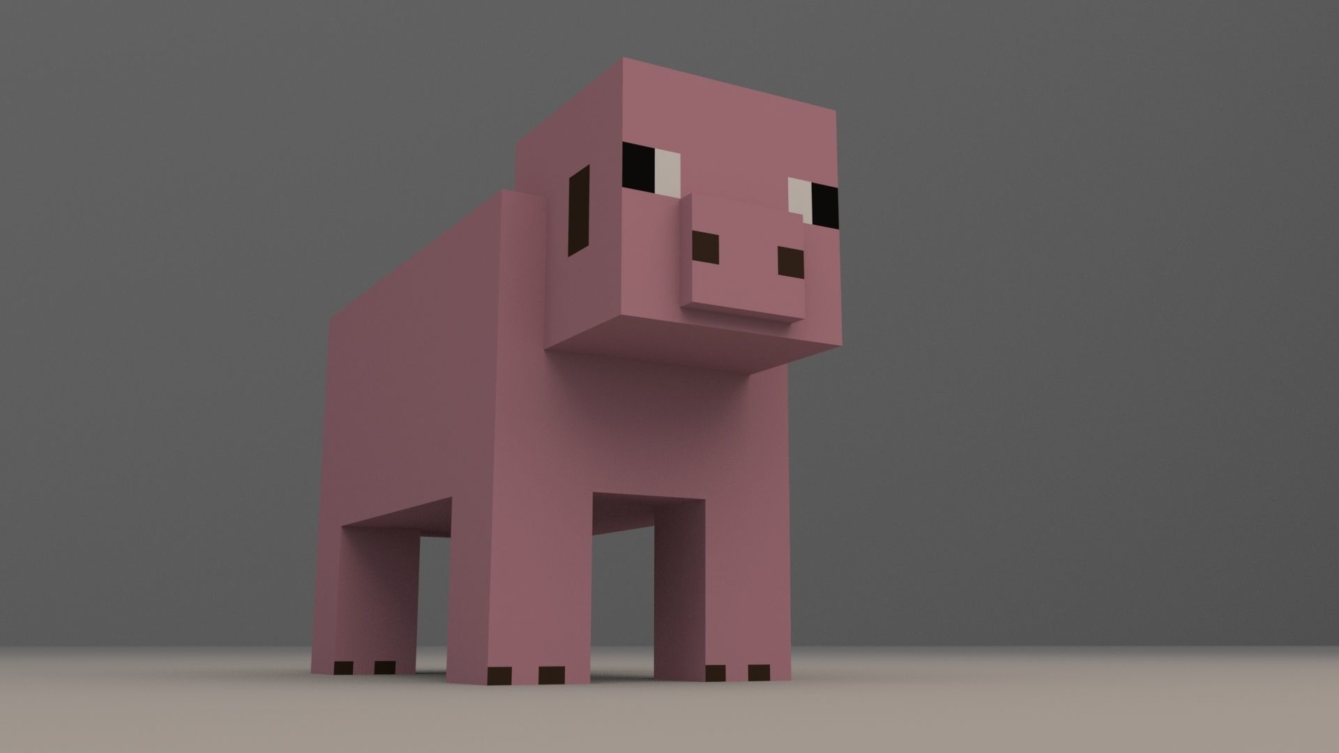 Minecraft Pig Low-poly 3D model Free - With Rigged Free low-poly 3D model_2