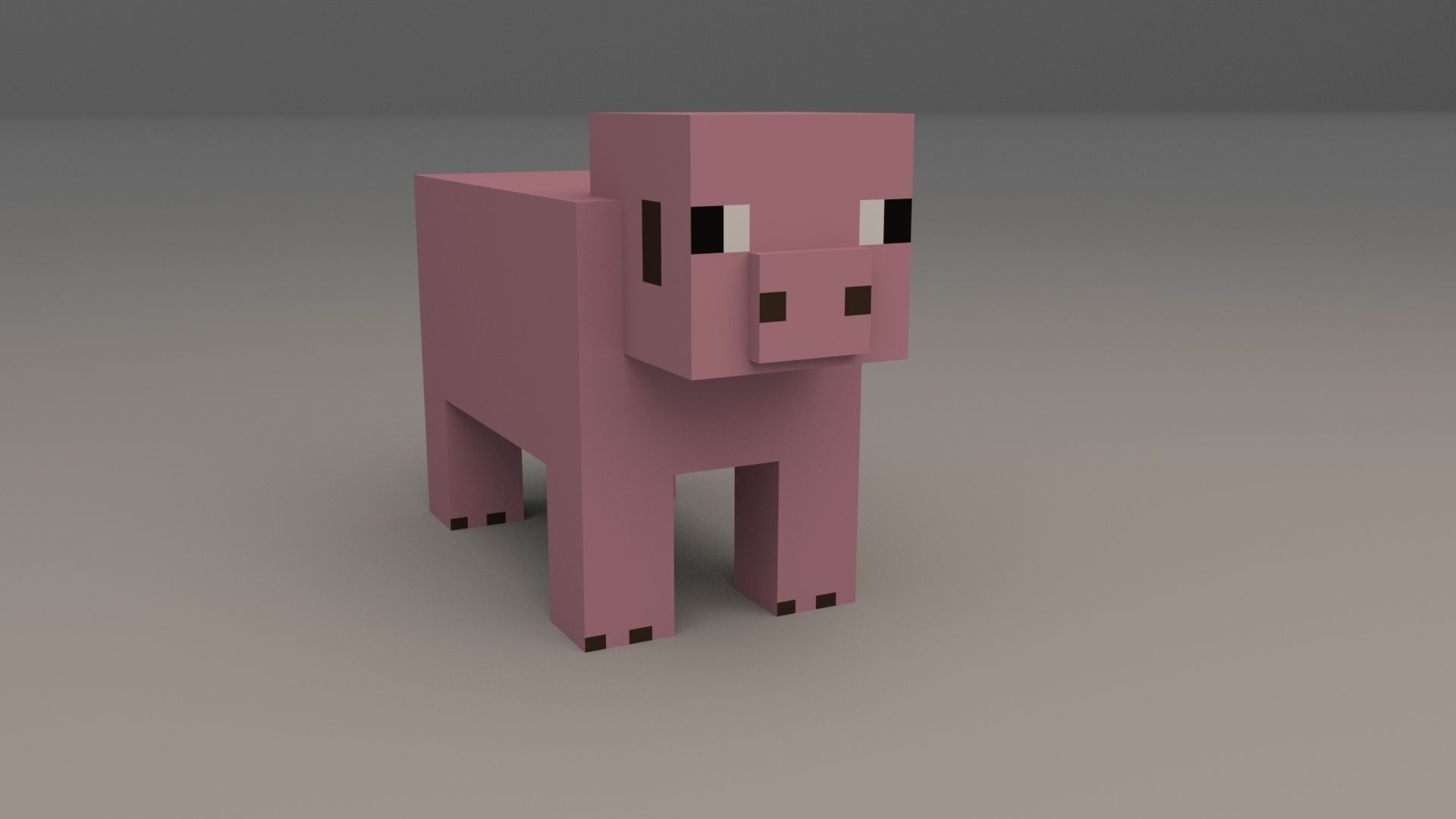 Minecraft Pig Low-poly 3D model Free - With Rigged Free low-poly 3D model_4