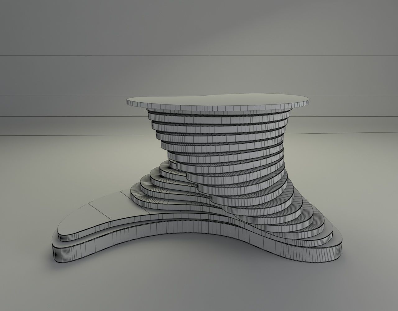 Parametric Twisted Table 3D model_1