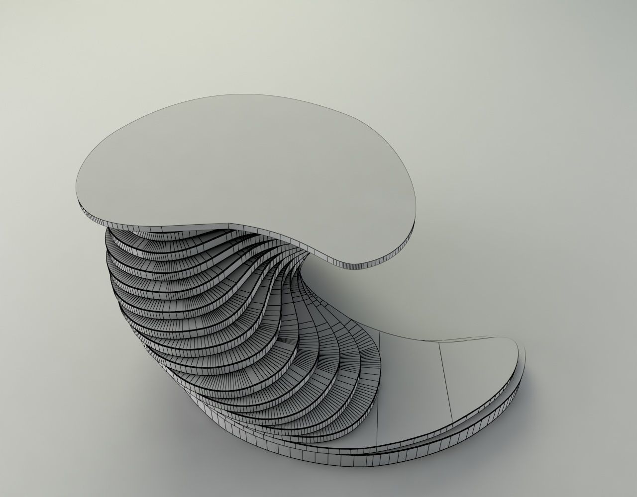 Parametric Twisted Table 3D model_3
